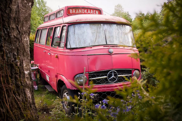 Pink Swedish Fire Truck - Travel with Jane